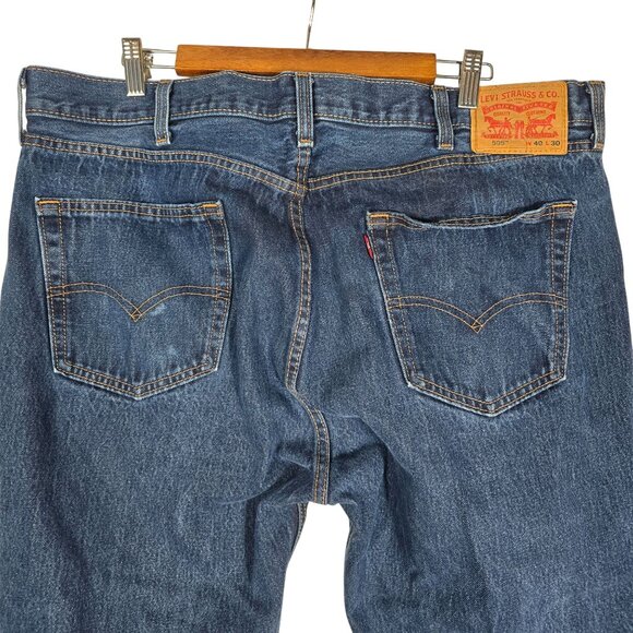 Levis 505 Blue Jeans 40X30 Men's Straight Leg Denim 2021 - Picture 3 of 7